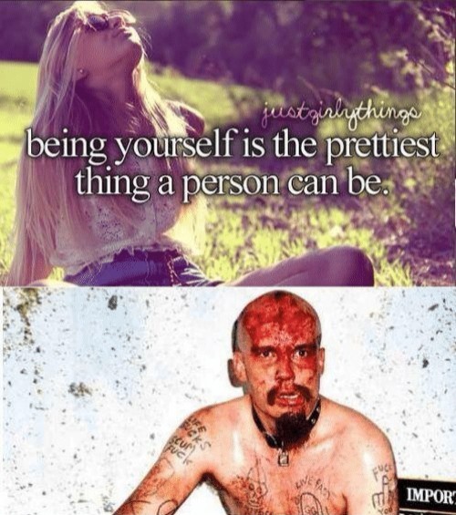 "être soi-même est la plus belle chose qu'une personne puisse être" - meme