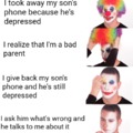 Clown meme just backwards