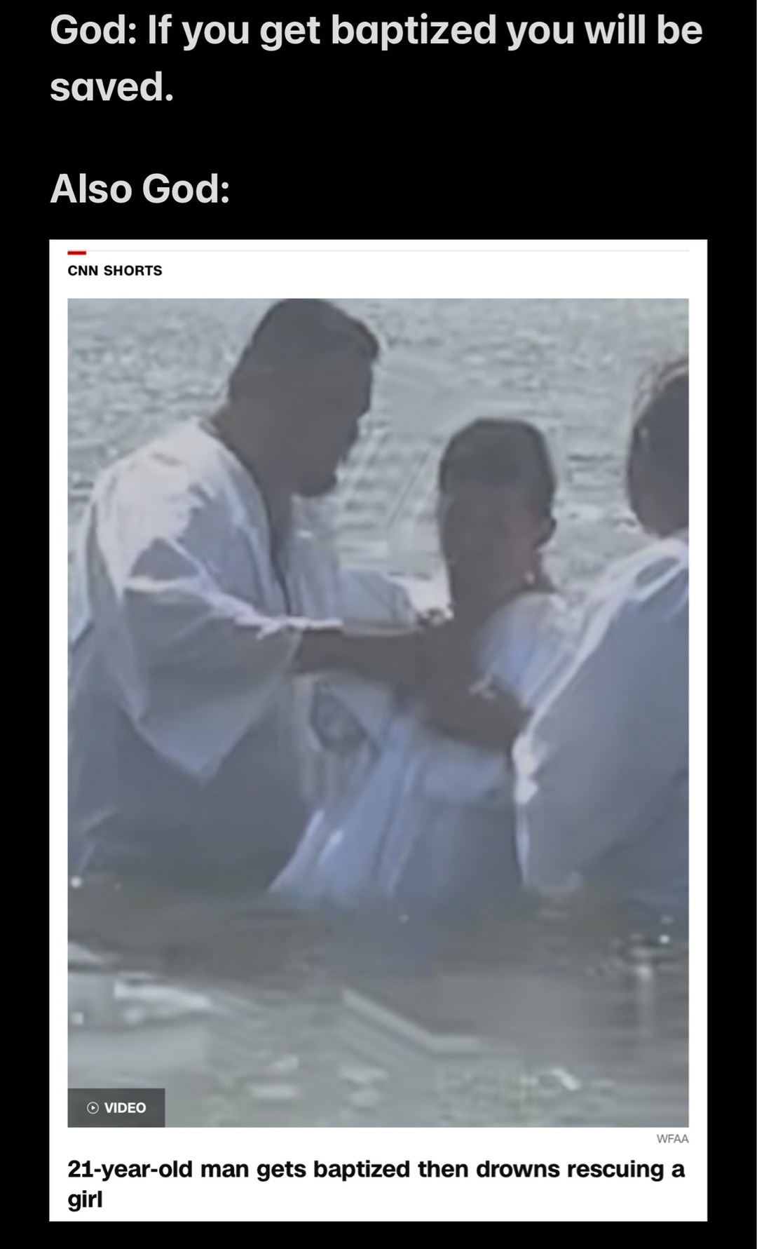 I think God enjoys the cruel irony of life - meme