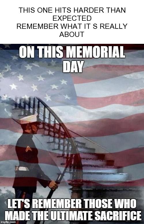 Memorial Day ain't about burgers, bro - meme