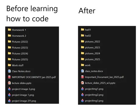 Before and after learning how to code - meme