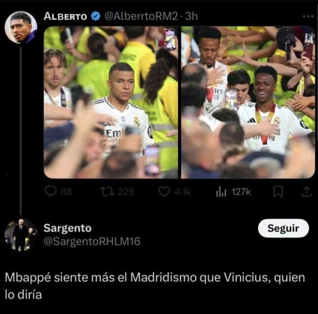 Mbappé sintiendo más el Madrid que los que nacieron en Chamartín - meme