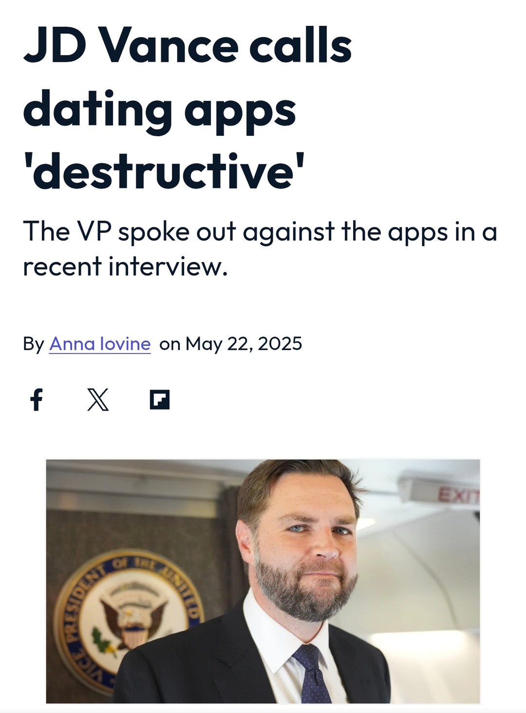 JD Vance says dating apps are wrecking everything - meme