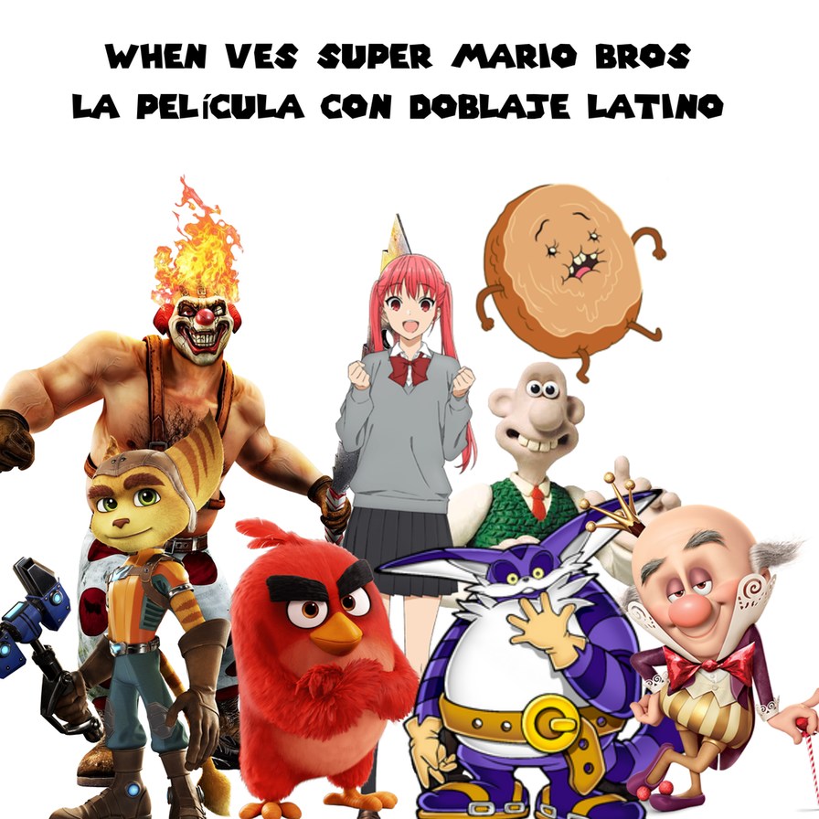 Doblaje latino Super Mario Bros La Película - meme