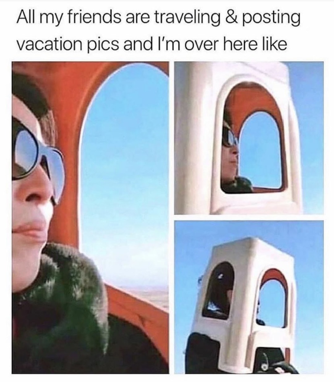 Fake vacations - meme