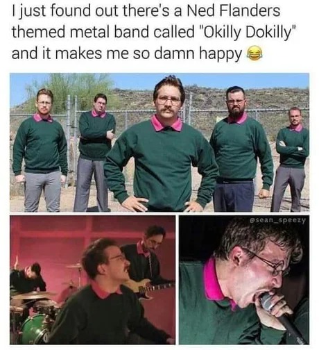 Ned Flanders metal band - meme