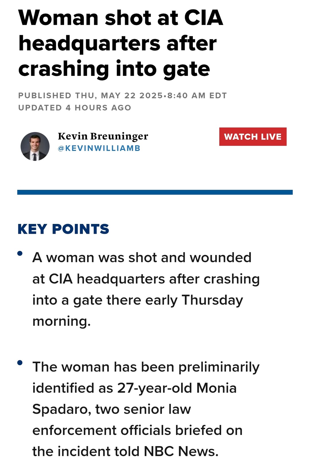 Woman shot after ramming CIA HQ gate - meme