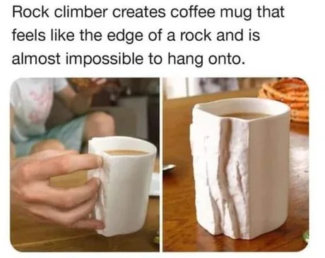 Rock Climber coffee mug - meme