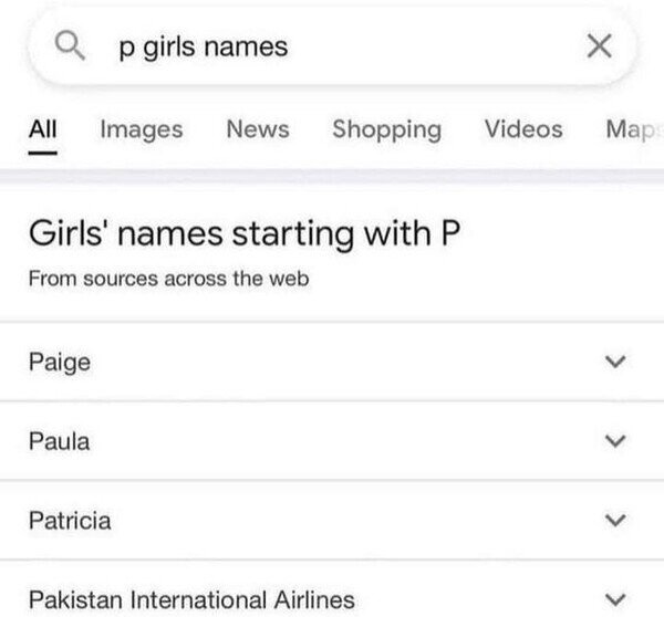 Nombres de chicas que empiezan con p - meme