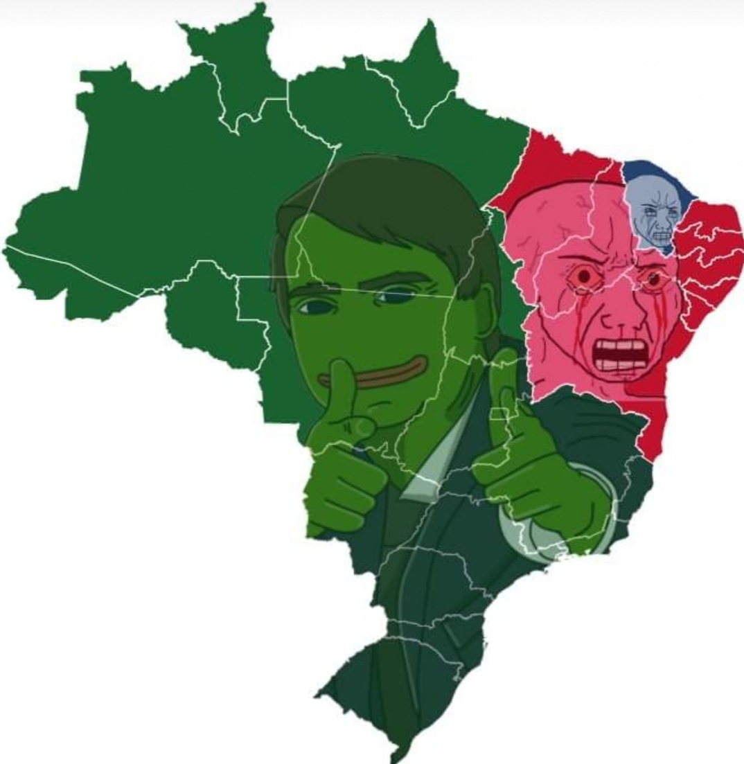 Segundo turno é Bolsonaro, porra. Sou nordestino, mas tô do lado do progresso - meme