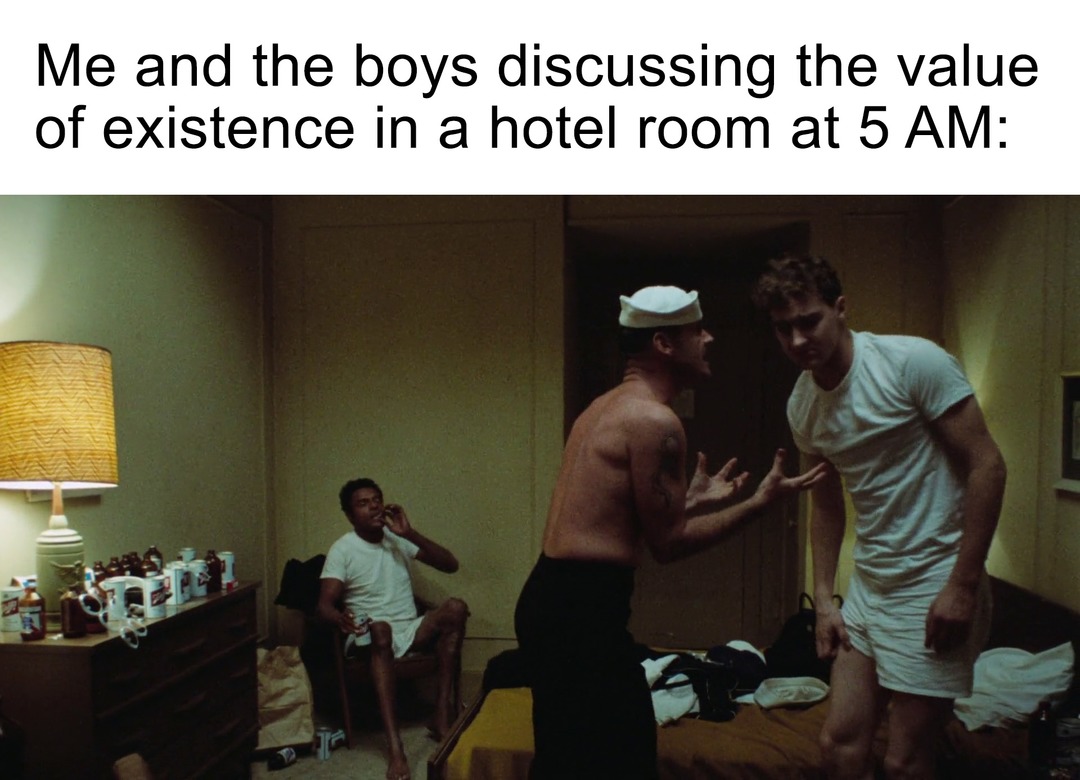 Drunk hotel room - meme