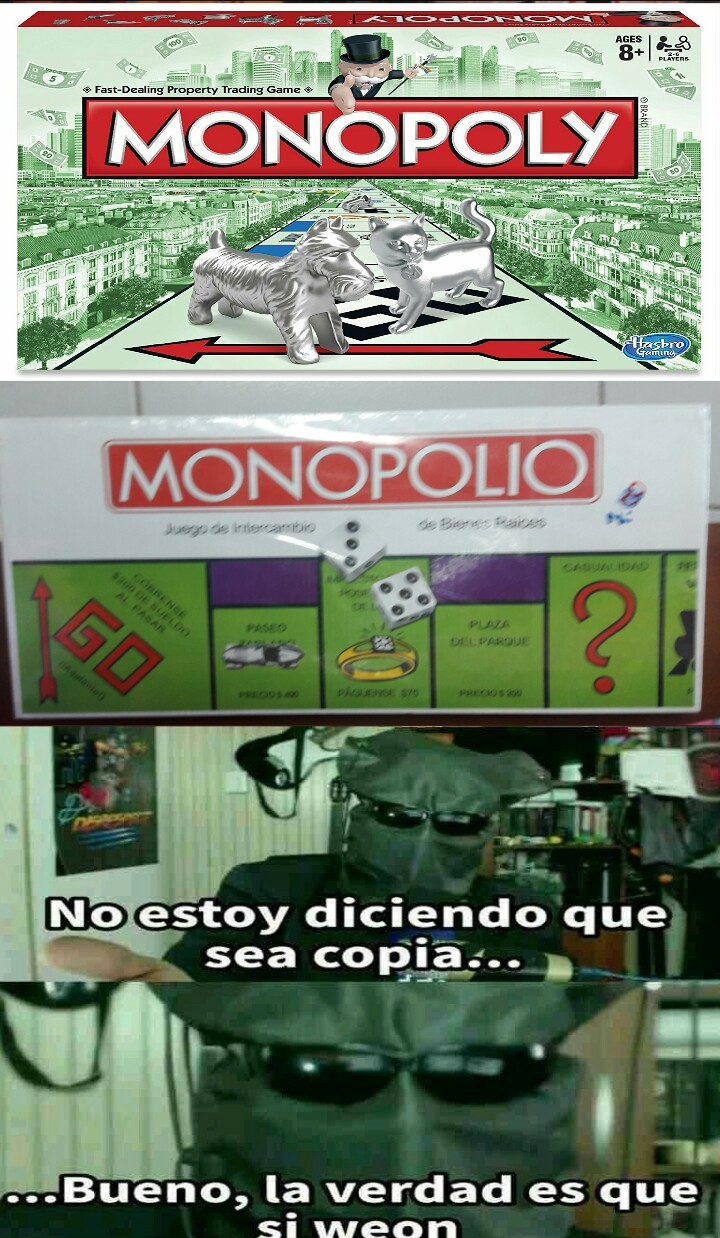 Si "Monopolio" esta en español... por qué dice "Go" - meme