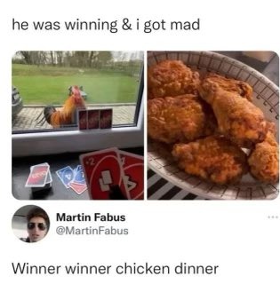 Winner winner chicken dinenr - meme