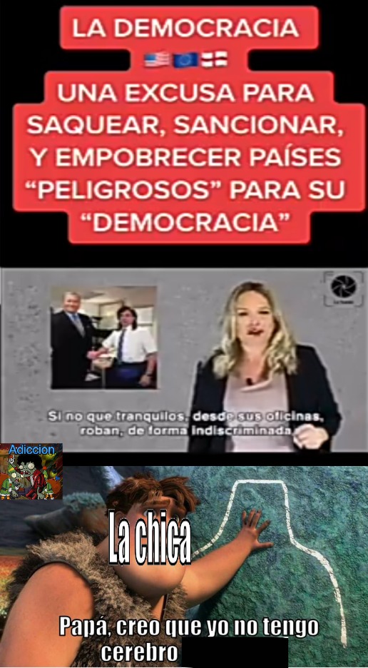 Contexto:el vídeo dice Venezuela esta pobre por culpa de la democracia de la UE y de EEUU - meme