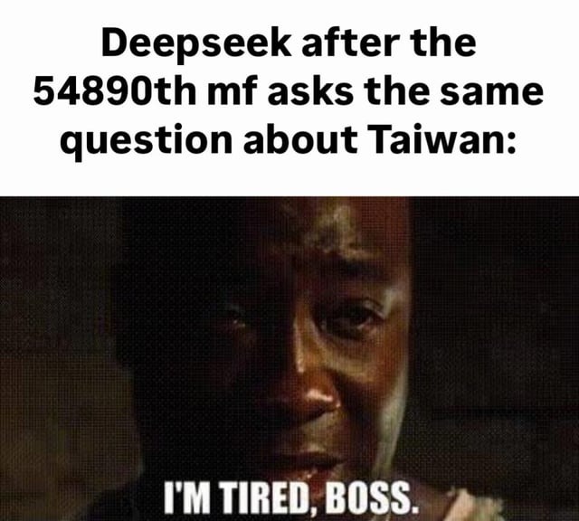 Deepseek is tired of Taiwan queries - meme