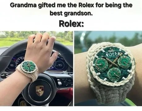 Knitted Rolex - meme