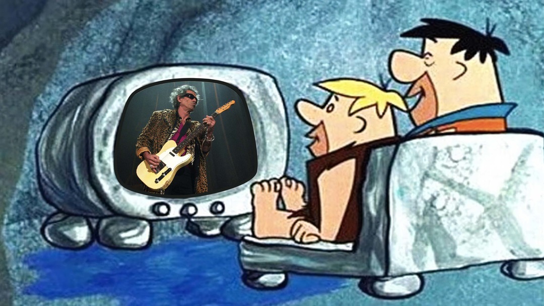Keith Richards in one of his first concerts at Bedrock - meme
